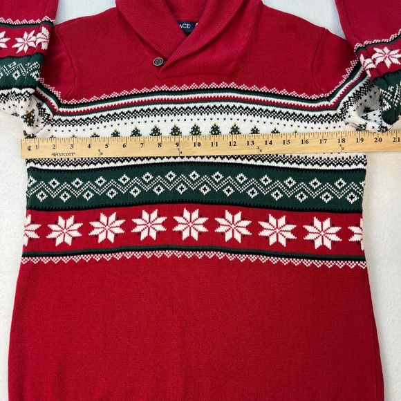 Children's Place Fair Isle Christmas Cardigan Sweater Shawl BOYS 16 XXL Holiday - Picture 7 of 7